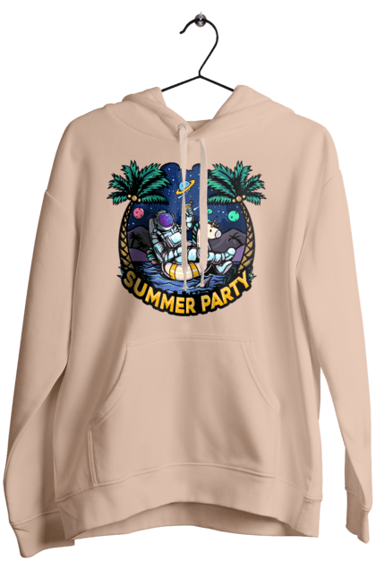 Women`s hoodie with prints Summer Party With Astronaut. Cosmonaut, space, summer. 2070702
