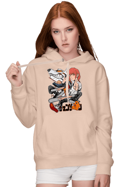 Women's hoodie with prints Chainsaw Man. Anime, chainsaw man, demon, denji, manga, pochita, shonen. 2070702