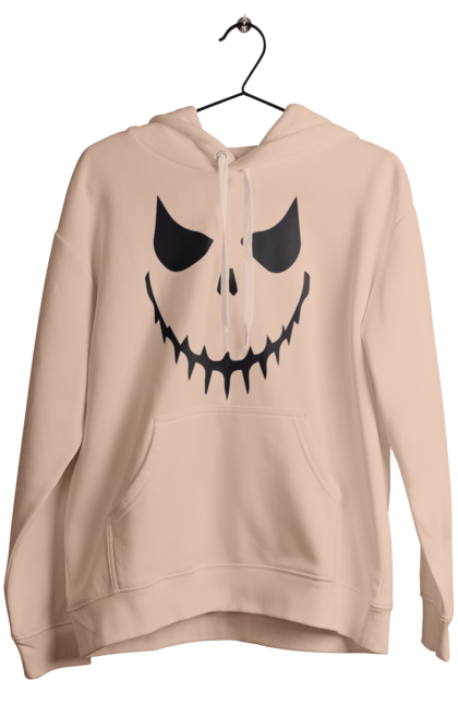 Women's hoodie with prints Halloween pumpkin face. Costume, halloween, holiday, october, october 31, pumpkin, scary, sweets, trick or treat. 2070702