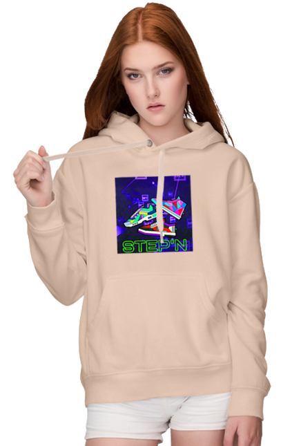 Women`s hoodie with prints Step`n. Crypt, cryptocurrencies, nft, nft sneakers, solana, stepn, virtual crosses. 2070702