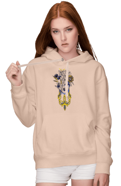 Жіноче худі з принтом "Українка". Жінка, соняшник, українка. 2070702