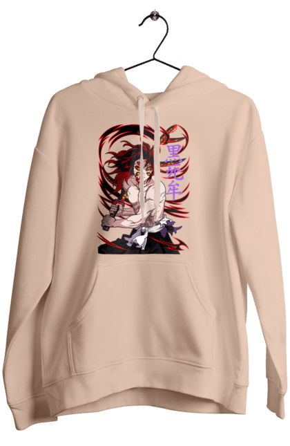 Women's hoodie with prints Demon Slayer Kokushibo. Anime, demon slayer, eternal paradise faith, kimetsu no yaiba, kokushibo, manga, nezuko, twelve kizuki, upper rank six. 2070702