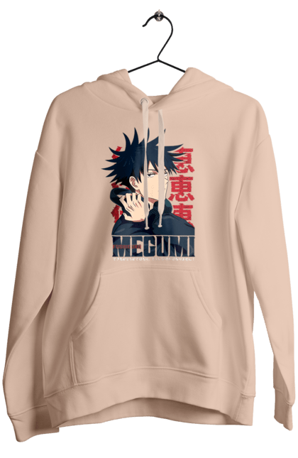 Women's hoodie with prints Jujutsu Kaisen Megumi. Anime, dark fantasy, fushiguro, fushiguro megumi, jujutsu kaisen, magic battle, manga, megumi, mystic. 2070702