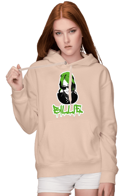 Жіноче худі з принтом "Billie Eilish". Активістка, біллі айліш, мизукант, права, співачка, тварини. 2070702