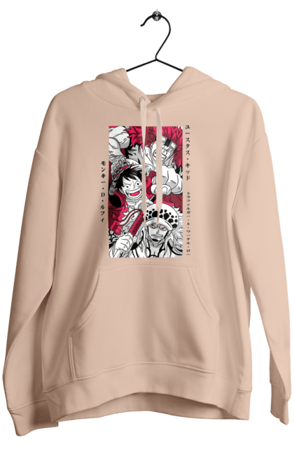 Women's hoodie with prints One Piece Luffy. Anime, luffy, manga, monkey de luffy, one piece, pirates. 2070702