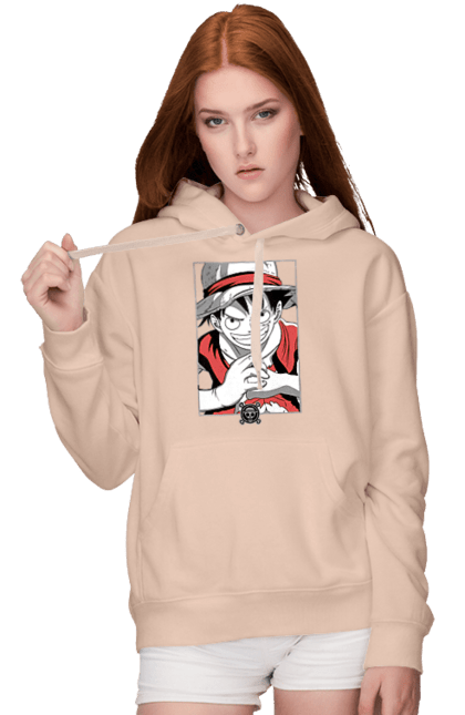 Women's hoodie with prints One Piece Luffy. Anime, luffy, manga, monkey de luffy, one piece, pirates. 2070702