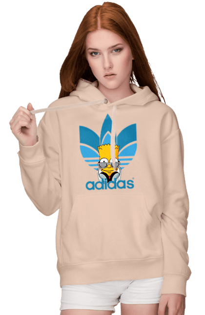 Жіноче худі з принтом "Adidas Барт". Adidas, bart, адідас, барт, мультфільм, серіал, сімпсон. 2070702