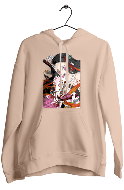 Women`s hoodie with prints Demon Slayer Nezuko. Anime, demon slayer, kimetsu no yaiba, manga, nezuko, serial. 2070702