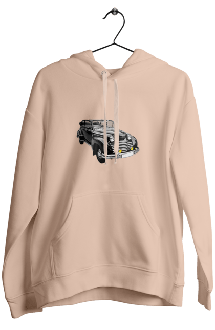 Жіноче худі з принтом "Авто.5". Авто, професійне фото, ретро авто, фото, чорний колір. 2070702