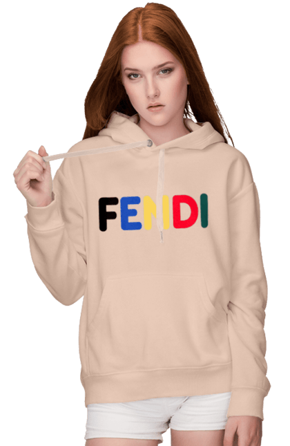 Женское худи с принтом Fendi. Fendi, lvmh, бренд, дом моды, италия, люкс, мода, одежда, сумка, фенди. 2070702