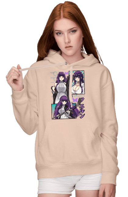 Women's hoodie with prints Frieren: Beyond Journey's End Fern. Anime, elf, fern, frieren, heroine, magician, manga. 2070702