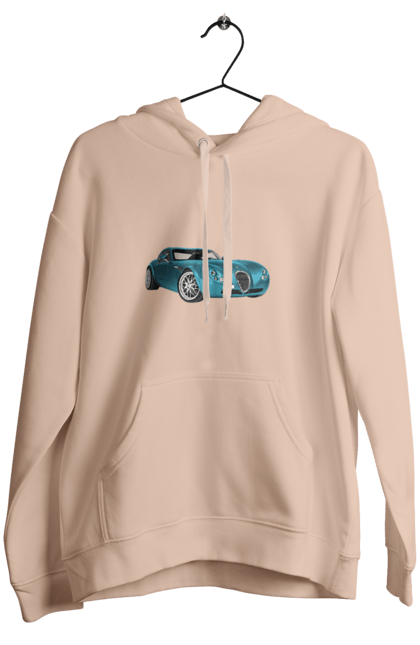 Women`s hoodie with prints Auto.7. Auto, blue, graphics, photo, retro car. 2070702