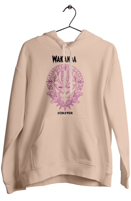 Women's hoodie with prints Wakanda Forever. Black panther, marvel, t`challa, wakanda, wakanda forever. 2070702