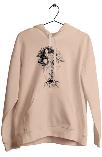 Жіноче худі з принтом "Древо життя". Геном людини, дерево життя, золотий перетин, квітка життя, сакральна геометрія, таємниця світобудови, таємниця числа фібоначчі, число бога, число фібоначчі. 2070702