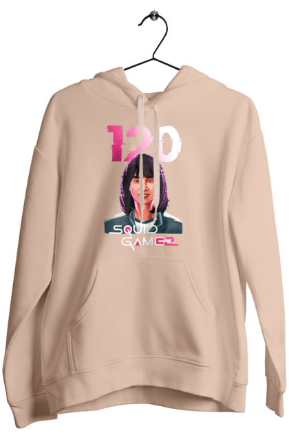 Жіноче худі з принтом "Гра в кальмара Чо Хьон Чу". 120, cho hyun-ju, netflix, squid game, гра в кальмара, гравець 120, нетфлікс, серіал, чо хьон чу. 2070702