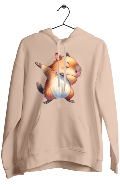 Women's hoodie with prints Capybara. Animal, capybara, rodent. 2070702