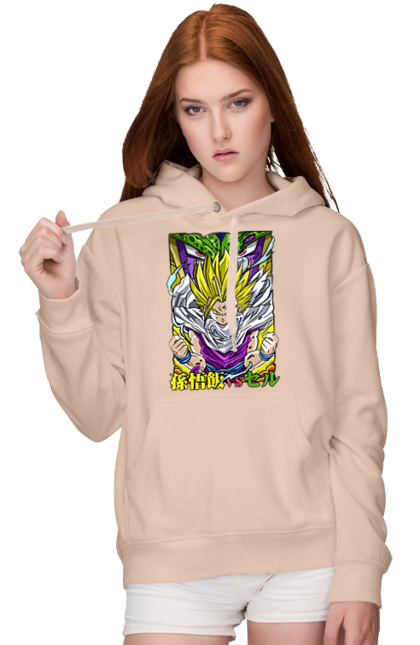 Women`s hoodie with prints Dragon Ball Gohan. Anime, dragon ball, gohan, goku, manga, tv series, vegeta. 2070702