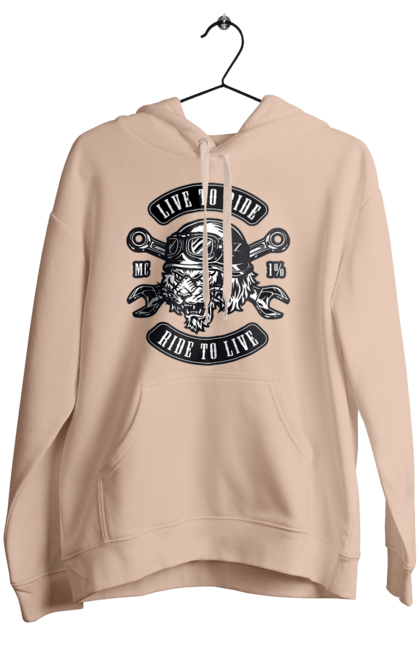 Women`s hoodie with prints Live To Ride, Tiger. Moped, tiger, to ride. 2070702