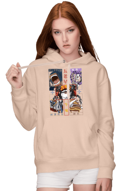 Women's hoodie with prints One Piece Gorosei. Adventures, anime, fantasy, five elders, gorosei, light novel, manga, one piece, tv series. 2070702