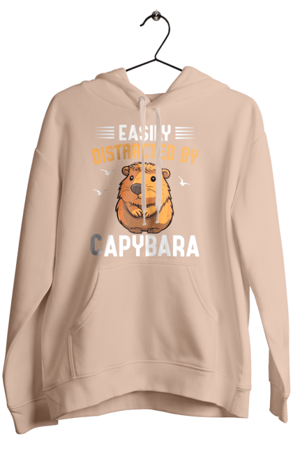 Women's hoodie with prints Capybara. Animal, capybara, rodent. 2070702