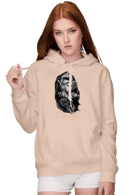 Women`s hoodie with prints Cossack. Cossack, forelock, good ukrainian, pistol, tickets, vusa. 2070702