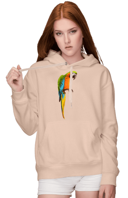 Women`s hoodie with prints Just A Parrot. Birdie, parrot. 2070702