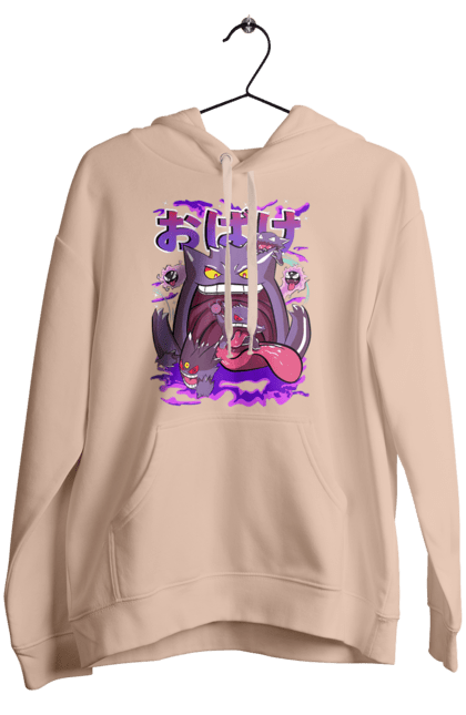 Women`s hoodie with prints Pokemon Gengar. Anime, fushigibana, games, gengar, nintendo, pokemon, pokemon go. 2070702