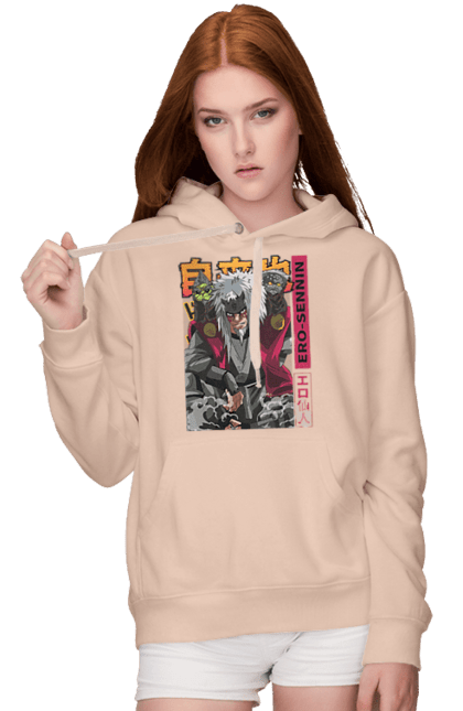 Women's hoodie with prints Naruto Jiraiya. Anime, hokage, jiraiya, manga, naruto, shinobi, shonen. 2070702