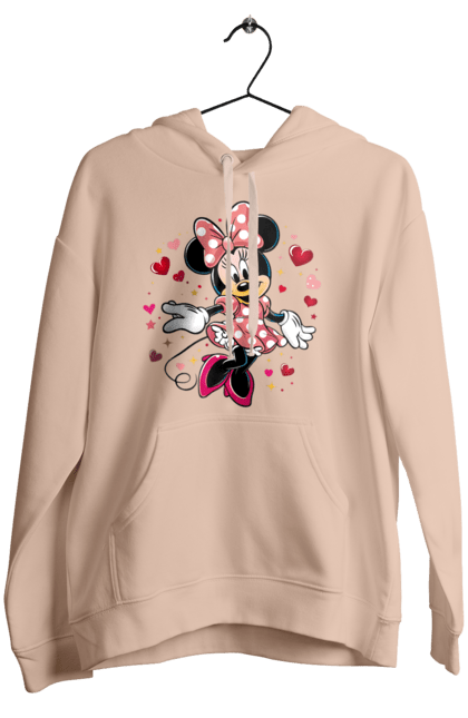 Женское худи с принтом Минни Маус. Mickey mouse, minnie mouse, дисней, микки, микки маус, минни маус, мультфильм. 2070702