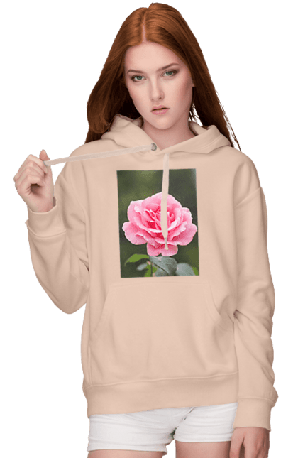 Жіноче худі з принтом "Троянда". Жіноча, з, красива, троянда, футболка. CustomPrint.market