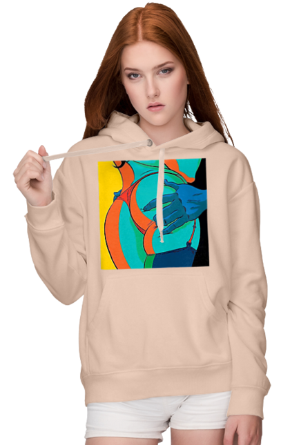 Жіноче худі з принтом "Жіноча Попа В Чоловічих Руках". Гола, жопа, ляпас. 2070702