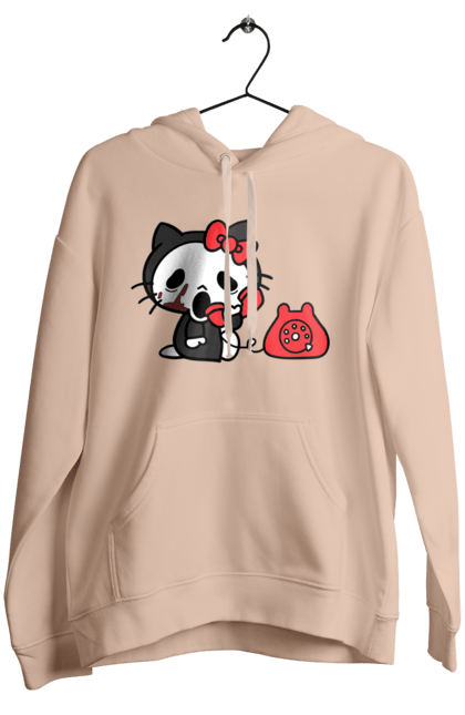 Жіноче худі з принтом "Хелло Кітті Хелловін". Halloween, hello kitty, бренд, кіт, кошеня, персонаж, хелло кітті, хелловін. 2070702