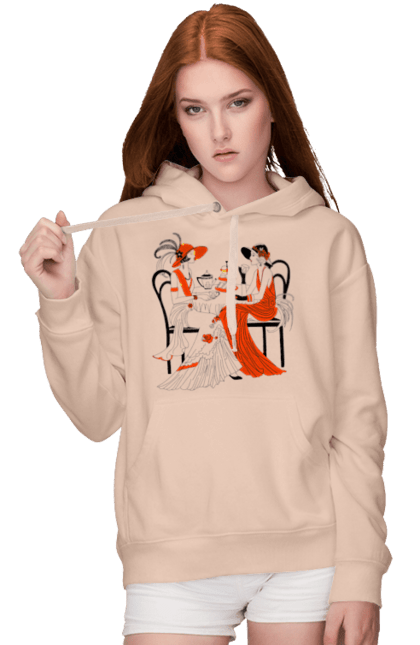 Жіноче худі з принтом "Дами В Червоному". Дами, посиденьки, чаювання. 2070702