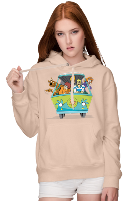 Women`s hoodie with prints Scooby Doo Machine. Car, cartoon, dog, scooby doo. 2070702