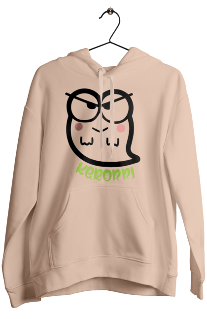 Women's hoodie with prints Hello Kitty Keroppi. Brand, character, ghost, halloween, hello kitty, keroppi. 2070702