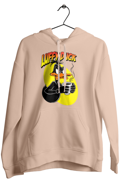 Women's hoodie with prints Daffy Duck. Cartoon, character, daffy duck, duck, looney tunes, merrie melodies, warner brothers. 2070702