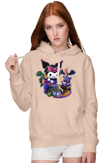 Женское худи с принтом Хелло Китти Куроми. Hello kitty, аниме, куроми, моя мелодия, персонаж, санрио, хелло китти. 2070702