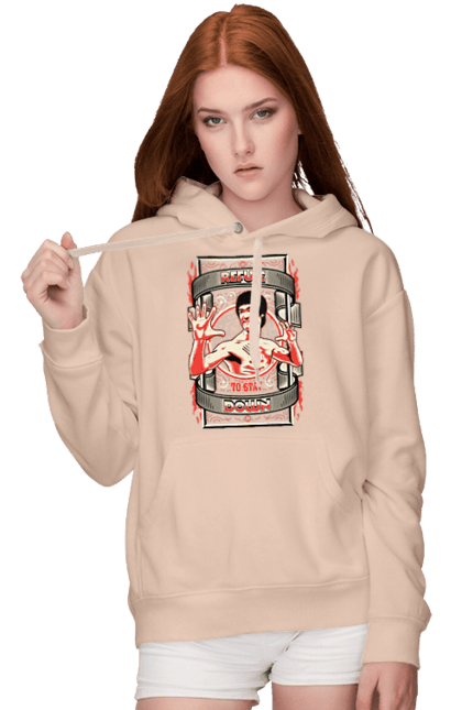 Women's hoodie with prints Bruce Lee. Actor, bruce lee, dragon, movie, poster. 2070702