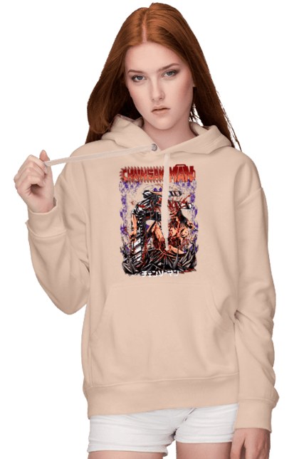 Women's hoodie with prints Chainsaw Man. Anime, chainsaw man, demon, denji, manga, pochita, shonen. 2070702