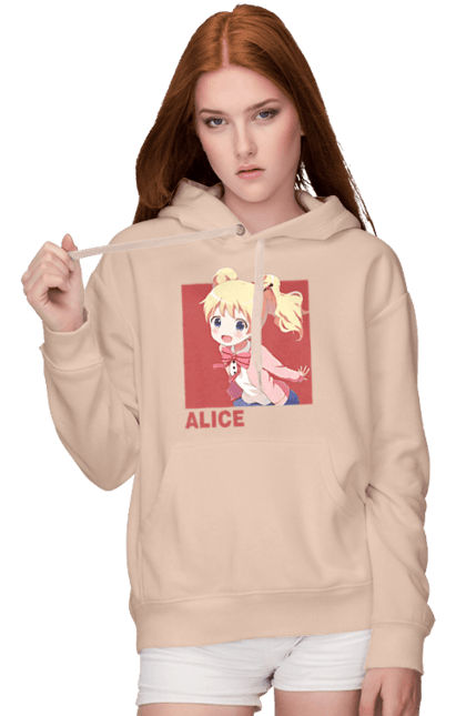 Women's hoodie with prints Kiniro Mosaic Alice Cartelet. Alice, alice cartelet, anime, gold mosaic, kiniro mosaic, kinmoza, manga. 2070702