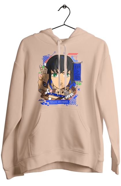 Women's hoodie with prints Demon Slayer Inosuke. Anime, demon slayer, inosuke, inosuke hashibira, kimetsu no yaiba, manga. 2070702