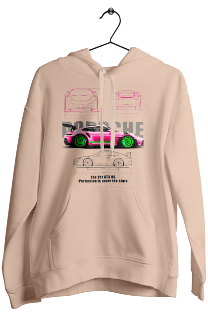 Women's hoodie with prints Porsche 911 GT3 RS. Auto, automobile, car, porsche, porsche 911, sport, sports car. 2070702