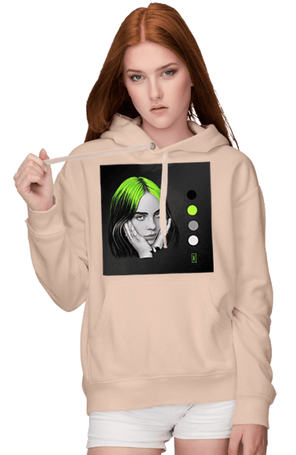 Жіноче худі з принтом "Біллі Ейліш". Біллі, біллі ейліш, ейліш. 2070702