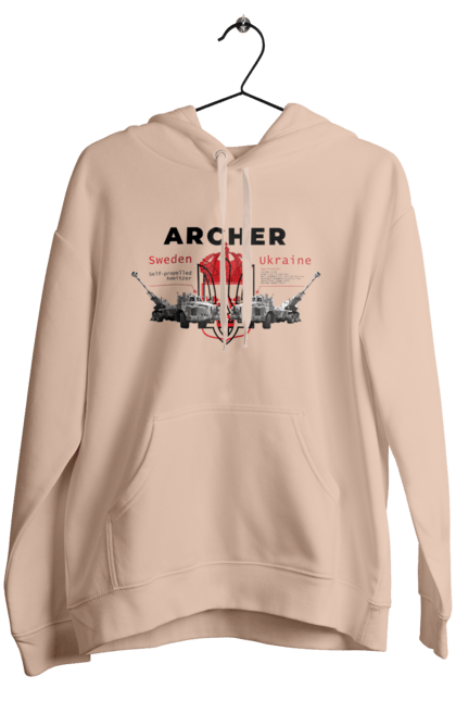 Women`s hoodie with prints Archer. Archer, bayraktar, caesar, himars, javelin, nlaw, patriot, weapons, zaluzhny. 2070702
