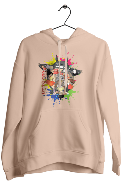 Women's hoodie with prints Totoro. Adventures, anime, comedy drama, fantasy, film, my neighbor totoro, tv series. 2070702