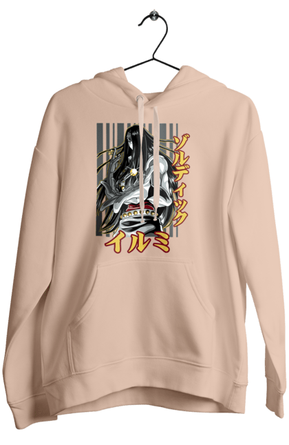 Women's hoodie with prints Hunter × Hunter Illumi Zoldyck. Anime, hunter, hunter × hunter, hunter hunter, illumi, illumi zoldyck, manga, zoldyck. 2070702