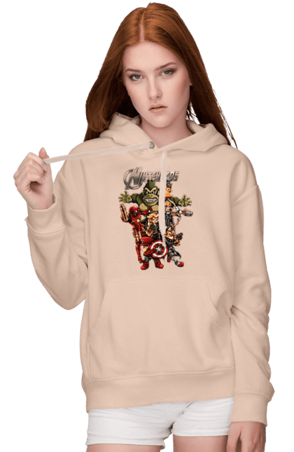 Women`s hoodie with prints Nintendo heroes. Animal crossing, donkey kong, game characters, kirby, legend of zelda, luigi, mario, nintendo, pokemon, princess stove. 2070702