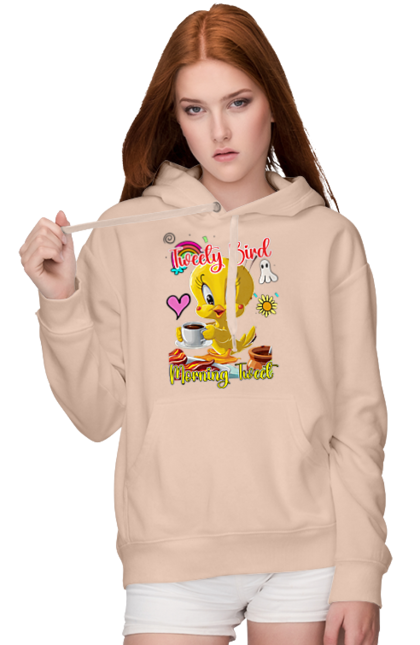 Women's hoodie with prints Tweety Pie. Bird, looney tunes, tweety, tweety bird, tweety pie, warner bros. 2070702