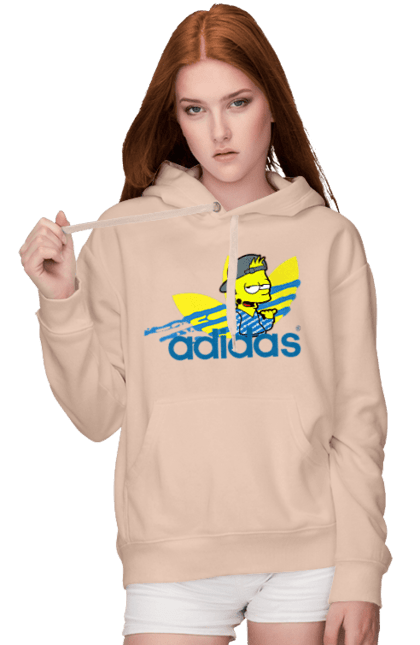 Жіноче худі з принтом "Adidas Барт". Adidas, bart, адідас, барт, мультфільм, серіал, сімпсон. 2070702