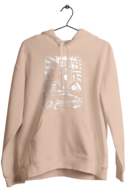Women`s hoodie with prints 80 E, Machine And Music. 80, 80s, machine, music. 2070702